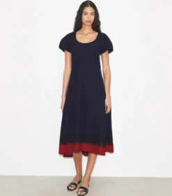 BALLONÄRMEL-KLEID AUS VISKOSE