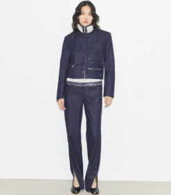 BAUMWOLLJEANS MIT KNÖCHELREISSVERSCHLUSS