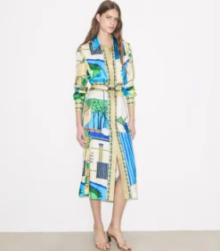 BEDRUCKTES HEMDKLEID AUS SEIDE