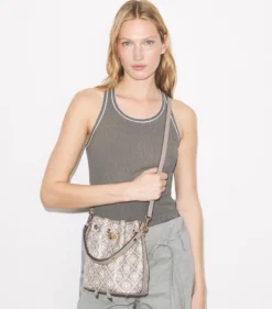 BESCHICHTETE BUCKET BAG AUS JACQUARD MIT T-MONOGRAMM