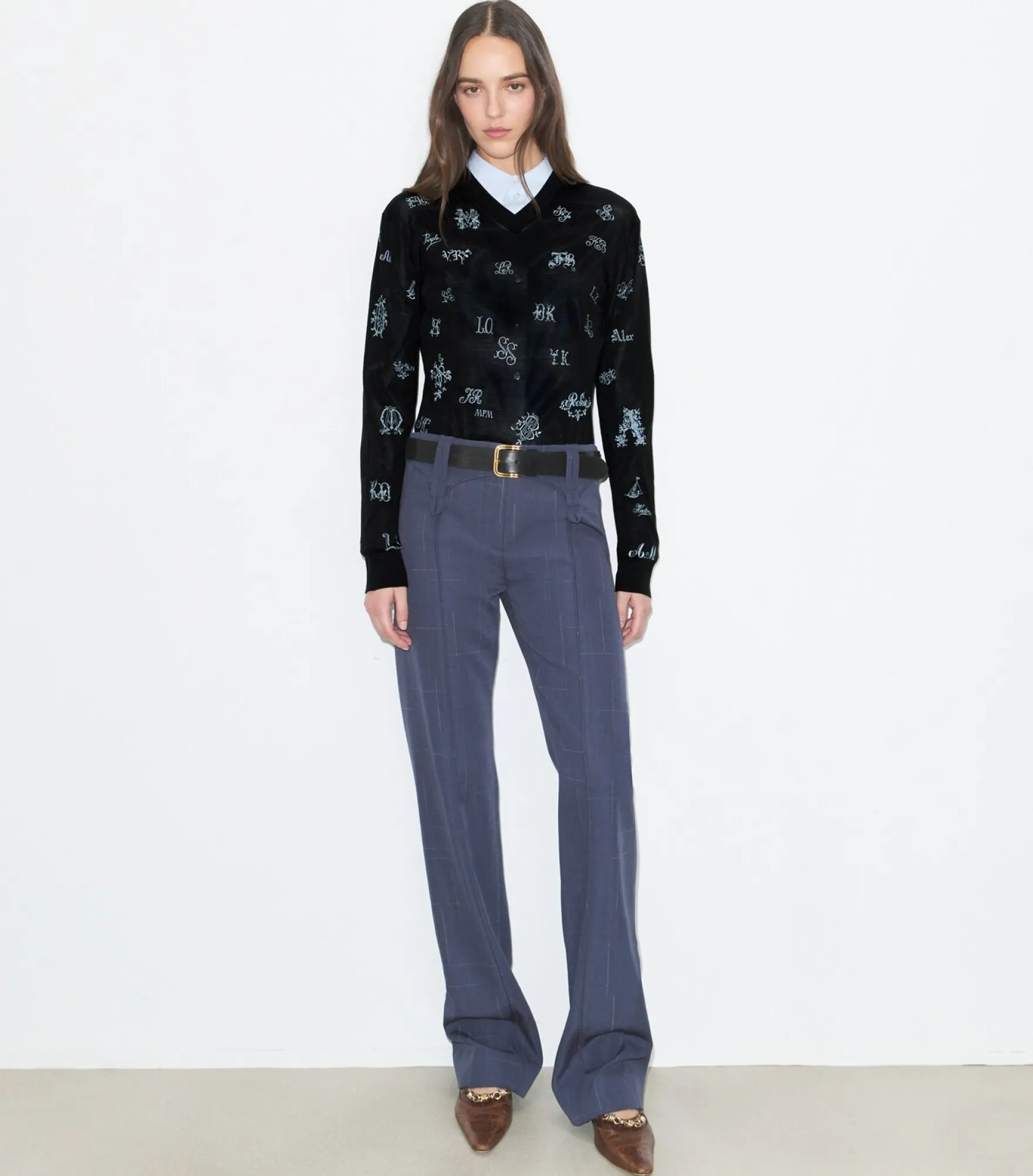 BESTICKTER SEIDENPULLOVER