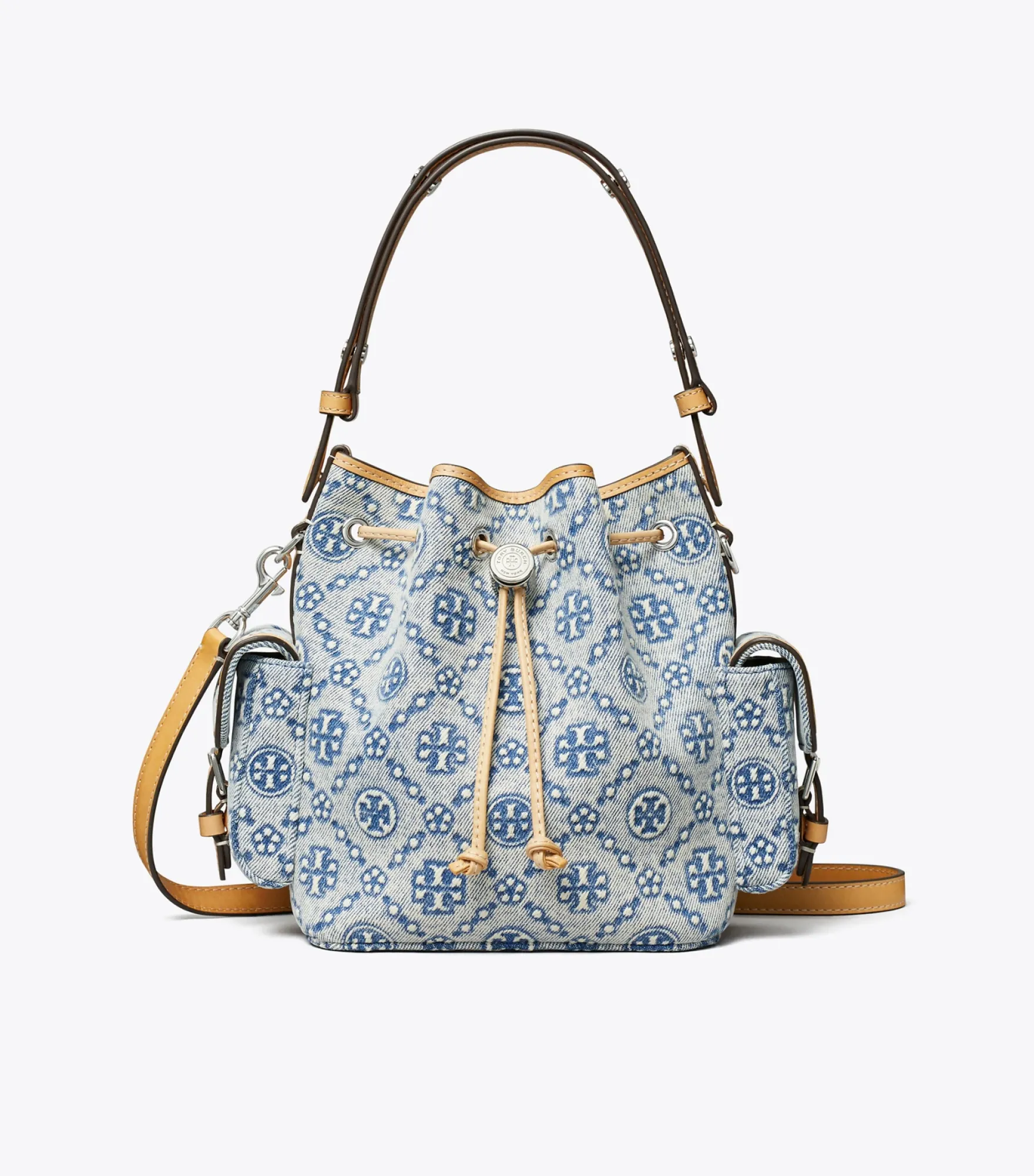 BUCKET BAG AUS DENIM MIT T-MONOGRAMM