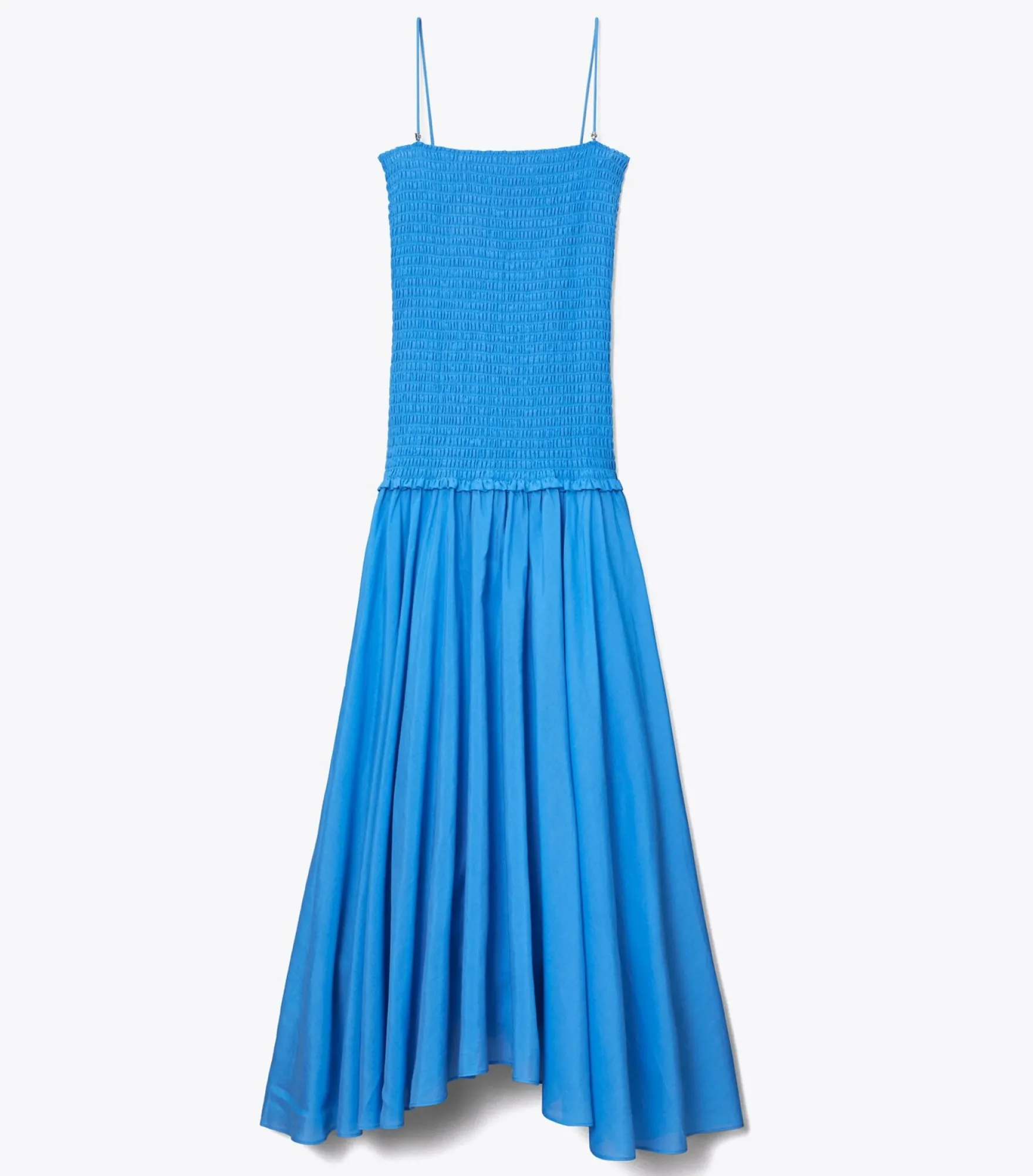 EINFARBIGES GESMOKTES KLEID