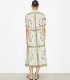 EINGEFASSTES KLEID AUS BAUMWOLLE MIT REISSVERSCHLUSS