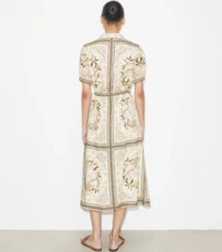 EINGEFASSTES KLEID AUS BAUMWOLLE MIT REISSVERSCHLUSS