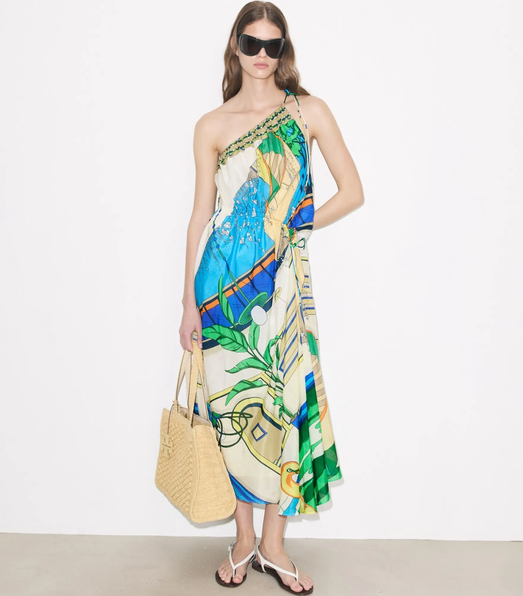 EINSCHULTRIGES BAUMWOLLKLEID MIT PRINT