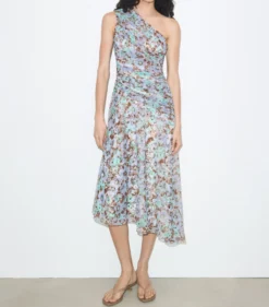 EINSCHULTRIGES KLEID MIT PRINT