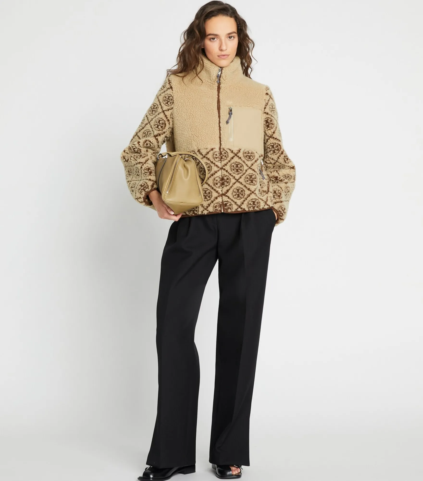 FLEECEJACKE MIT T-MONOGRAMM