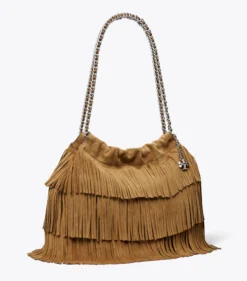 FLEMING SUEDE FRINGE HOBO BAG
