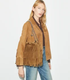 FLEMING SUEDE FRINGE HOBO BAG