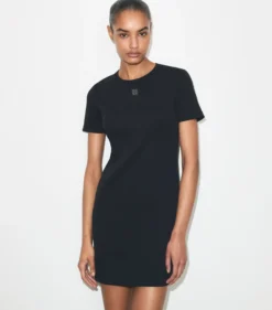 GERIPPTES T-SHIRT-KLEID AUS BAUMWOLLE