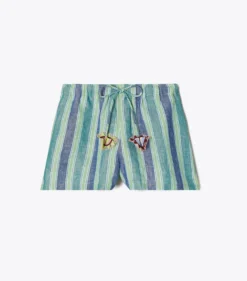 GESTREIFTE LEINENSHORTS
