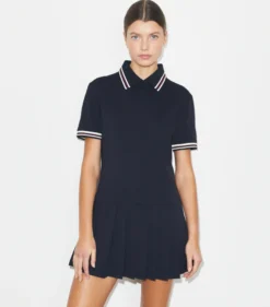 GESTREIFTES POLOKLEID AUS RIPPSTRICK