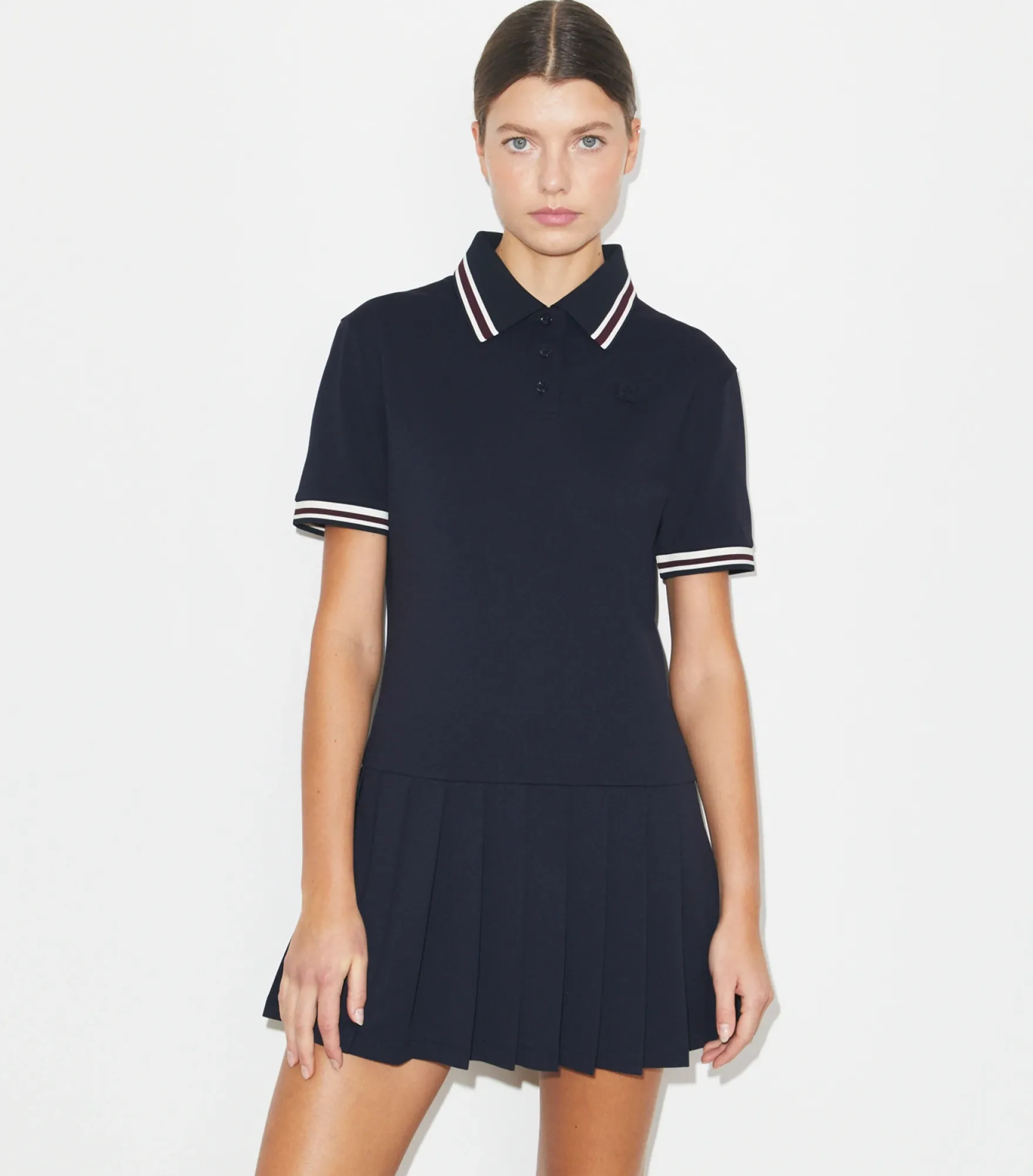 GESTREIFTES POLOKLEID AUS RIPPSTRICK