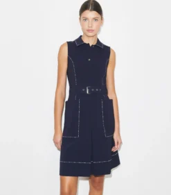 GOLFKLEID AUS STRETCHMATERIAL MIT HEFTNAHT