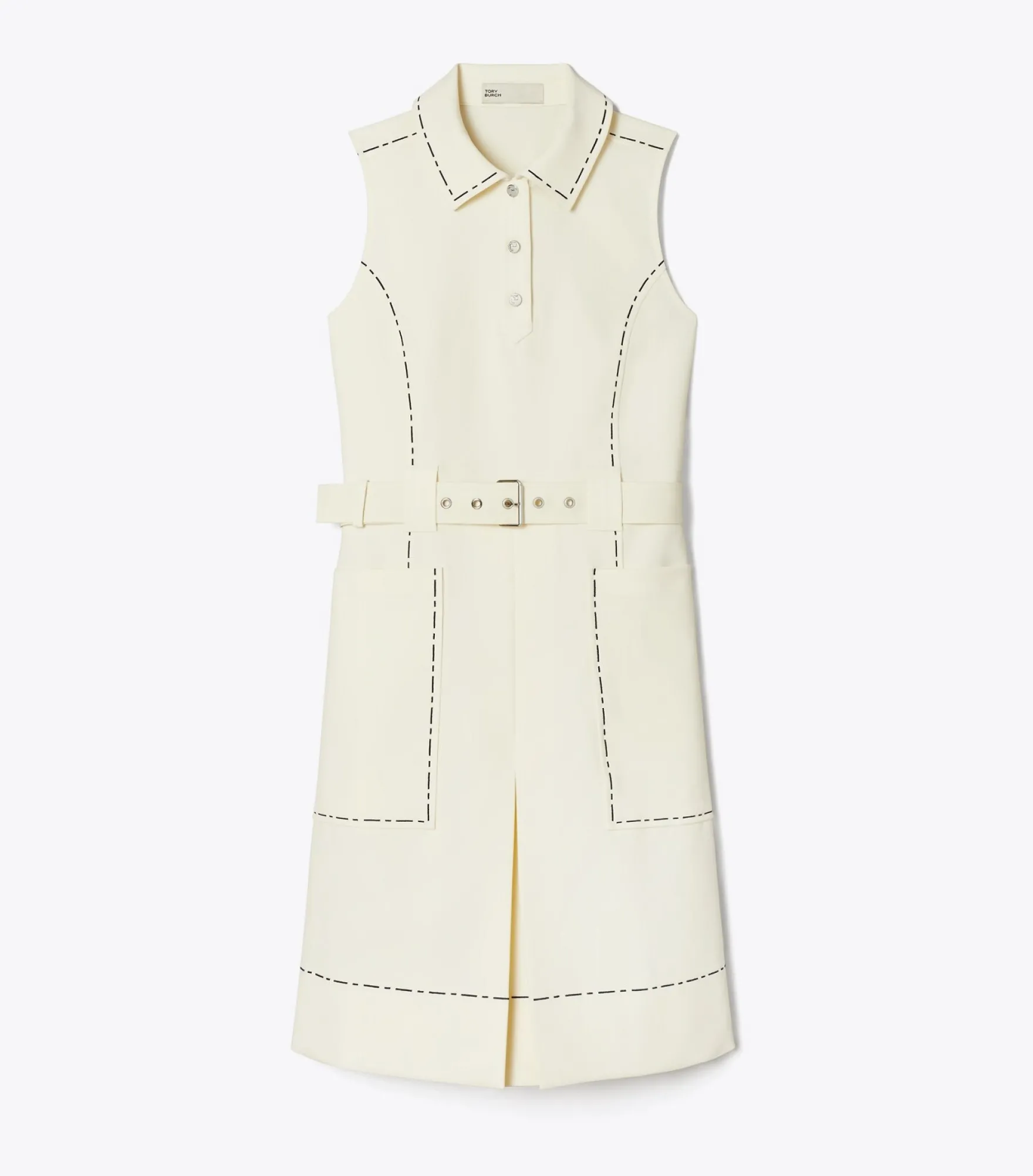 GOLFKLEID AUS STRETCHMATERIAL MIT HEFTNAHT