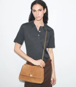 GROSSE GESTEPPTE CHARLIE SCHULTERTASCHE AUS WILDLEDER