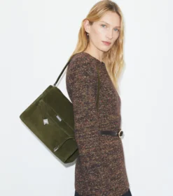 GROSSE LEE RADZIWILL SCHULTERTASCHE AUS WILDLEDER