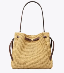 GROSSE ROMY BUCKET BAG AUS STROH