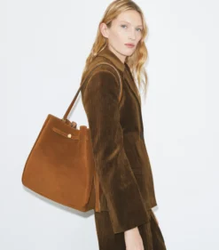 GROSSE ROMY BUCKET BAG AUS WILDLEDER