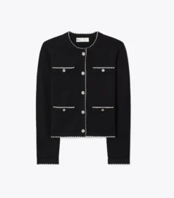KENDRA CARDIGAN AUS WOLLE MIT WELLENKANTE