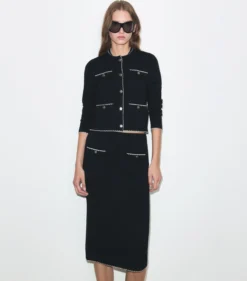KENDRA CARDIGAN AUS WOLLE MIT WELLENKANTE