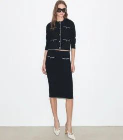 KENDRA CARDIGAN AUS WOLLE MIT WELLENKANTE