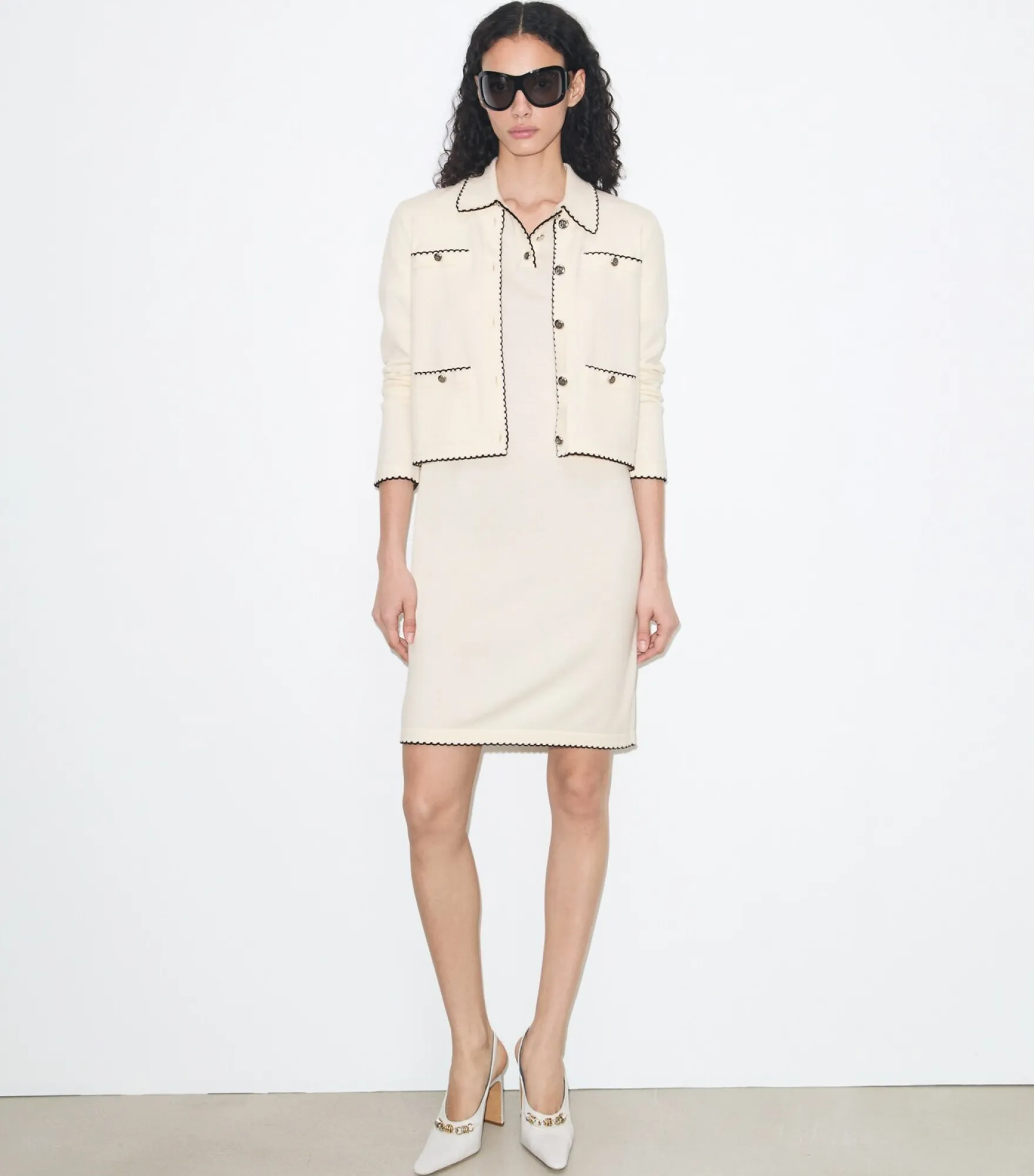 KENDRA CARDIGAN AUS WOLLE MIT WELLENKANTE