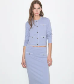KENDRA CARDIGAN AUS WOLLE MIT WELLENKANTE