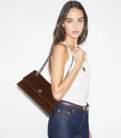 KIRA SCHULTERTASCHE AUS WILDLEDER MIT DREHVERSCHLUSS