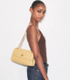 KIRA TURNLOCK WOVEN SHOULDER BAG