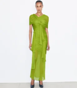 KLEID AUS VISKOSE MIT ZIERKNOTEN