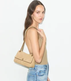 KLEINE, GESTEPPTE CHARLIE SCHULTERTASCHE AUS WILDLEDER
