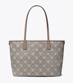 KLEINE TOTE BAG AUS BESCHICHTETEM JACQUARD MIT T-MONOGRAMM UND REISSVERSCHLUSS