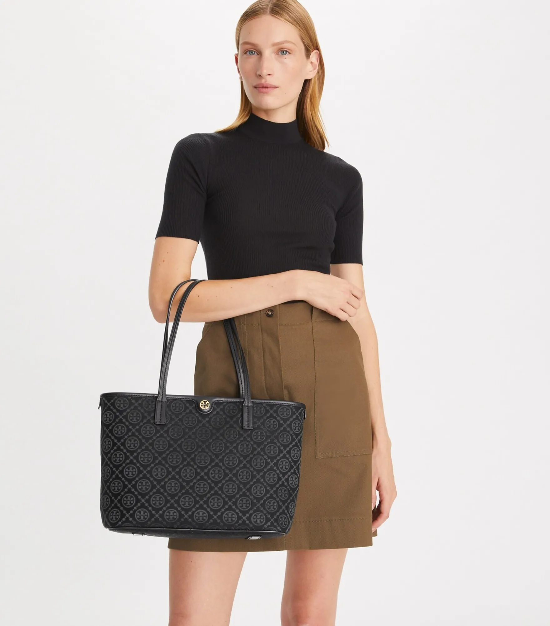 KLEINE TOTE BAG MIT T-MONOGRAMM UND REISSVERSCHLUSS
