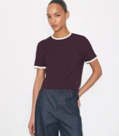 KURZÄRMELIGER PULLOVER MIT KONTRASTIERENDEM BESATZ