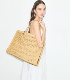 LARGE ELLA HAND-CROCHETED POPCORN TOTE