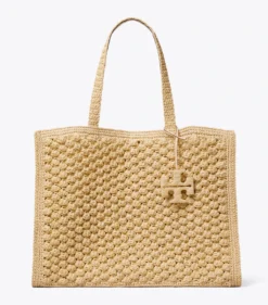 LARGE ELLA HAND-CROCHETED POPCORN TOTE