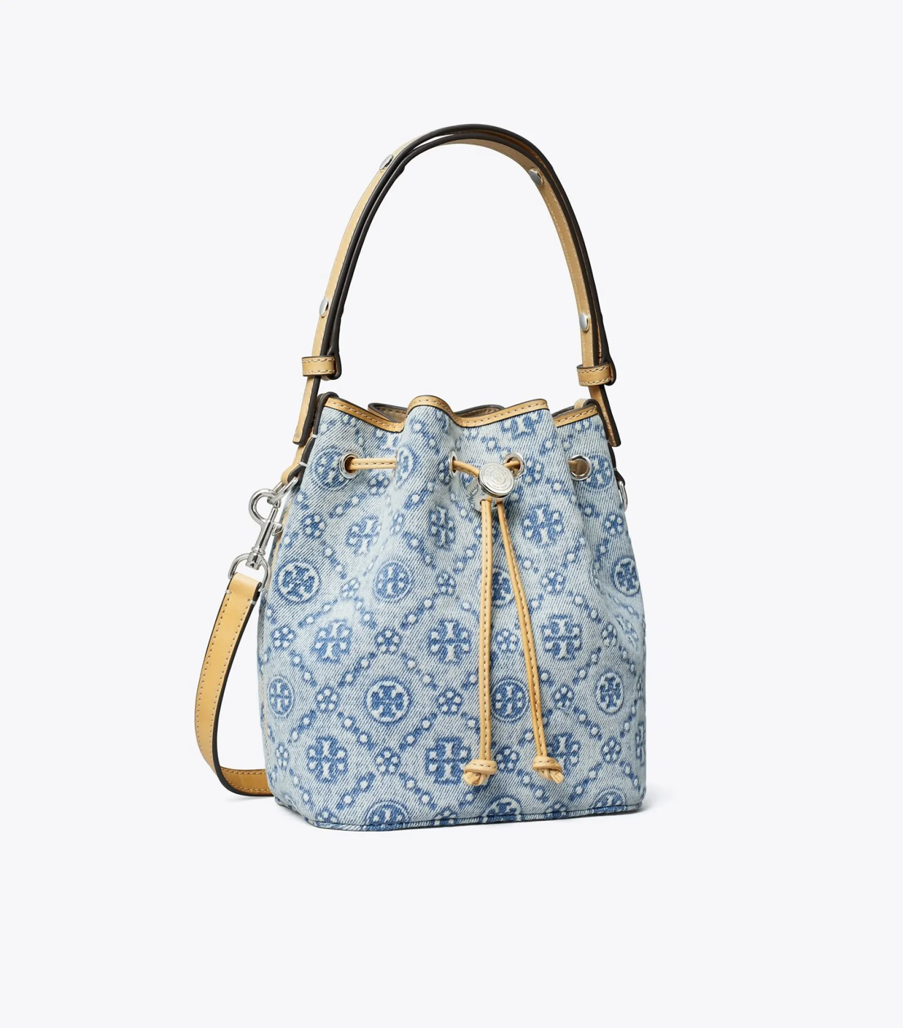 MINI-BEUTELTASCHE AUS DENIM MIT T-MONOGRAMM