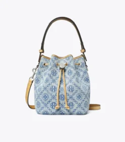 MINI-BEUTELTASCHE AUS DENIM MIT T-MONOGRAMM