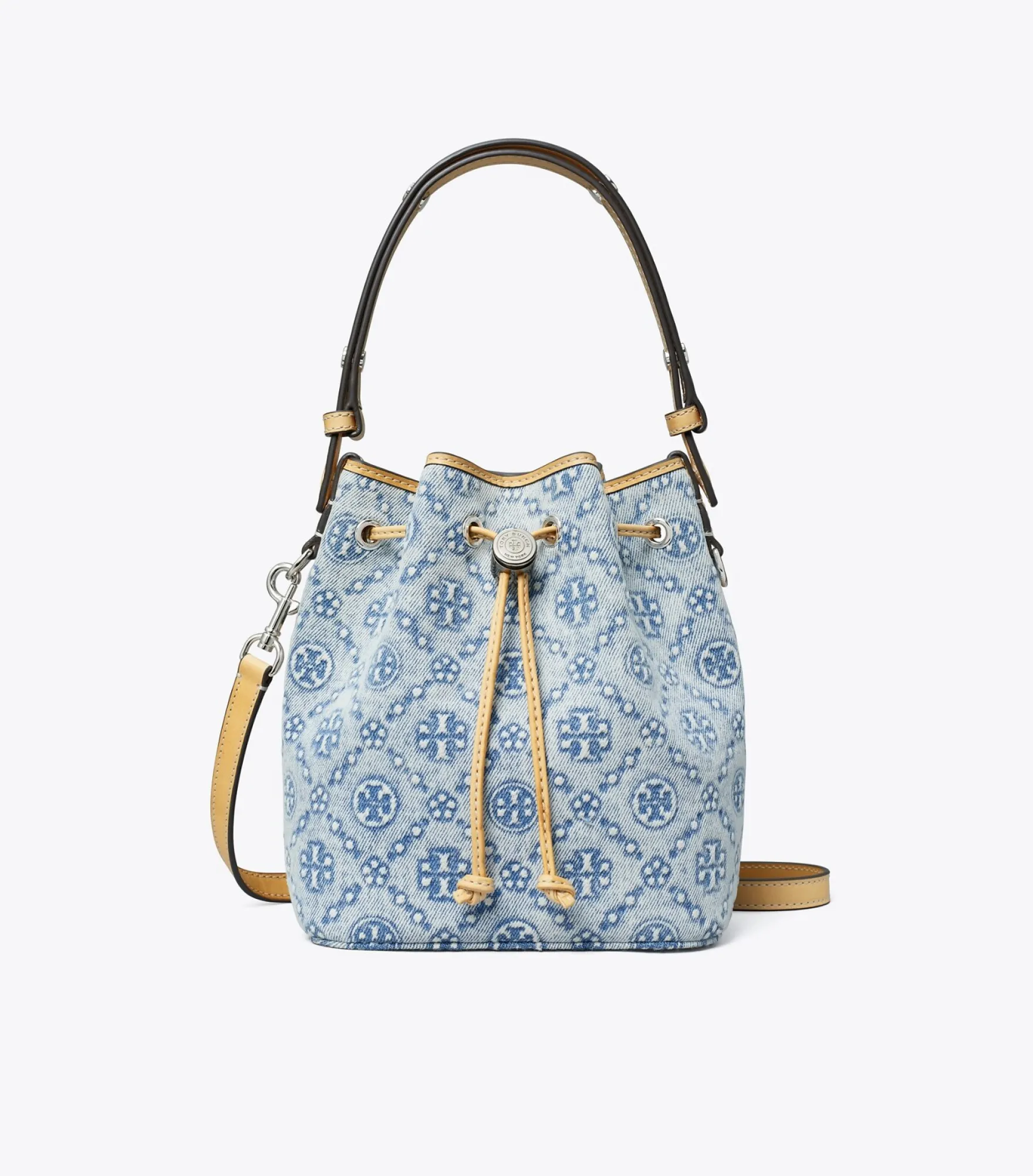 MINI-BEUTELTASCHE AUS DENIM MIT T-MONOGRAMM