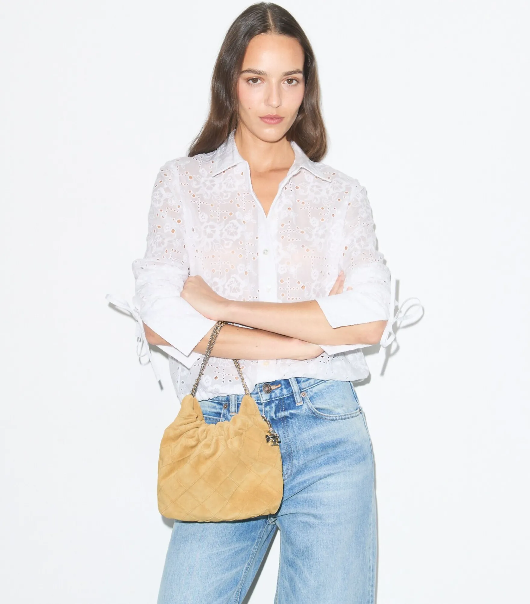 MINI FLEMING HOBO BAG AUS WEICHEM WILDLEDER