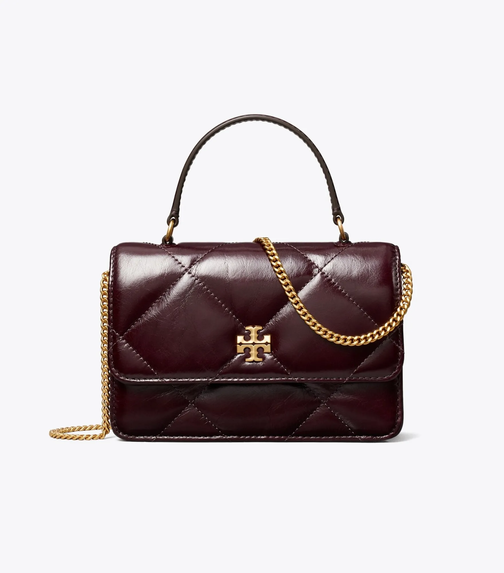 MINI KIRA CROSSBODY BAG IN VINTAGE-OPTIK MIT RAUTENSTEPPUNG UND TRAGEGRIFF OBEN