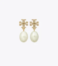 MOONDANCE PEARL AND PAVÉ DROP EARRING