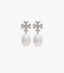 MOONDANCE PEARL AND PAVÉ DROP EARRING
