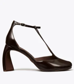 PEEPTOE-SANDALE MIT T-RIEMEN UND ABSATZ