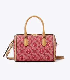 PETITE BARREL BAG AUS DENIM MIT T-MONOGRAMM