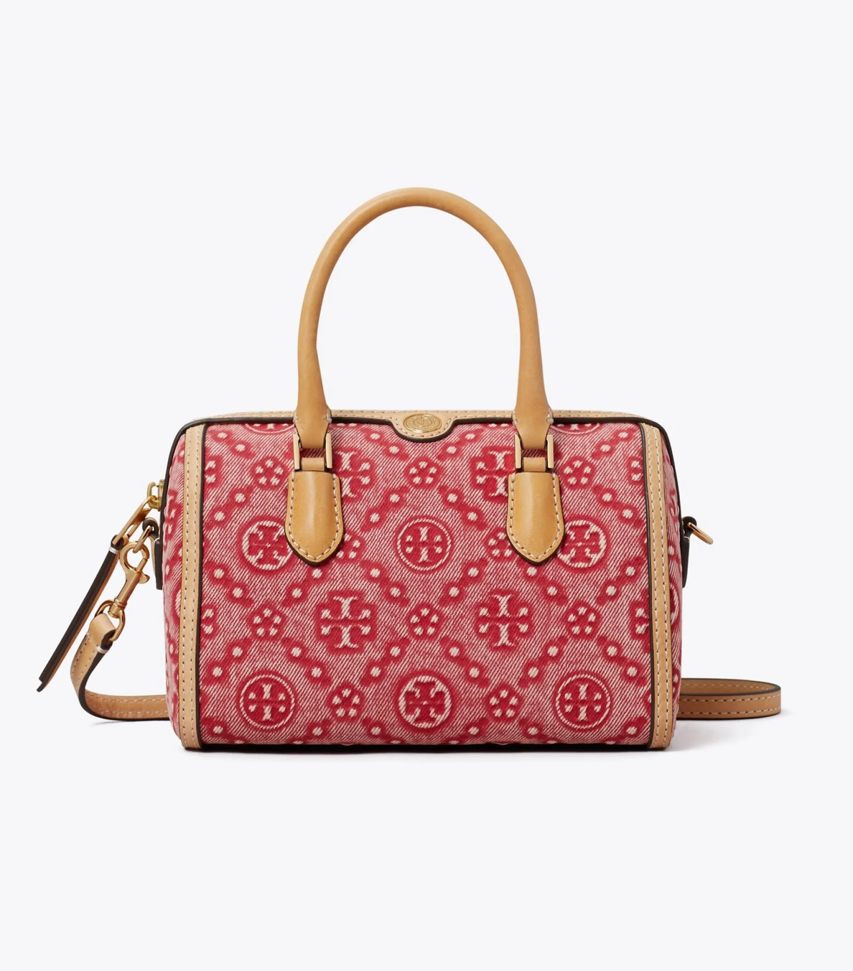 PETITE BARREL BAG AUS DENIM MIT T-MONOGRAMM