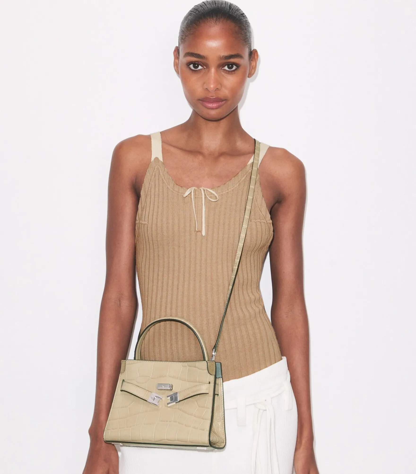 PETITE LEE RADZIWILL DOUBLE BAG MIT KROKOPRÄGUNG