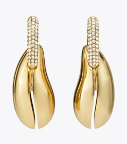 PIERCED PAVÉ HOOP EARRINGS